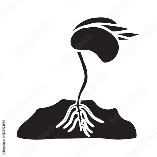 Dicot seed glyph icon