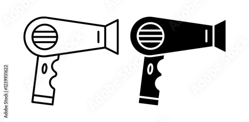 Hair Dryer Icons vectors set for web designs in black colors