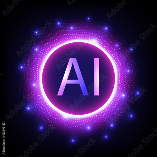 Digital technology AI background. Ring circuit technology concept. Design for connection chipset cloud communiction computer concept connection processor quantum