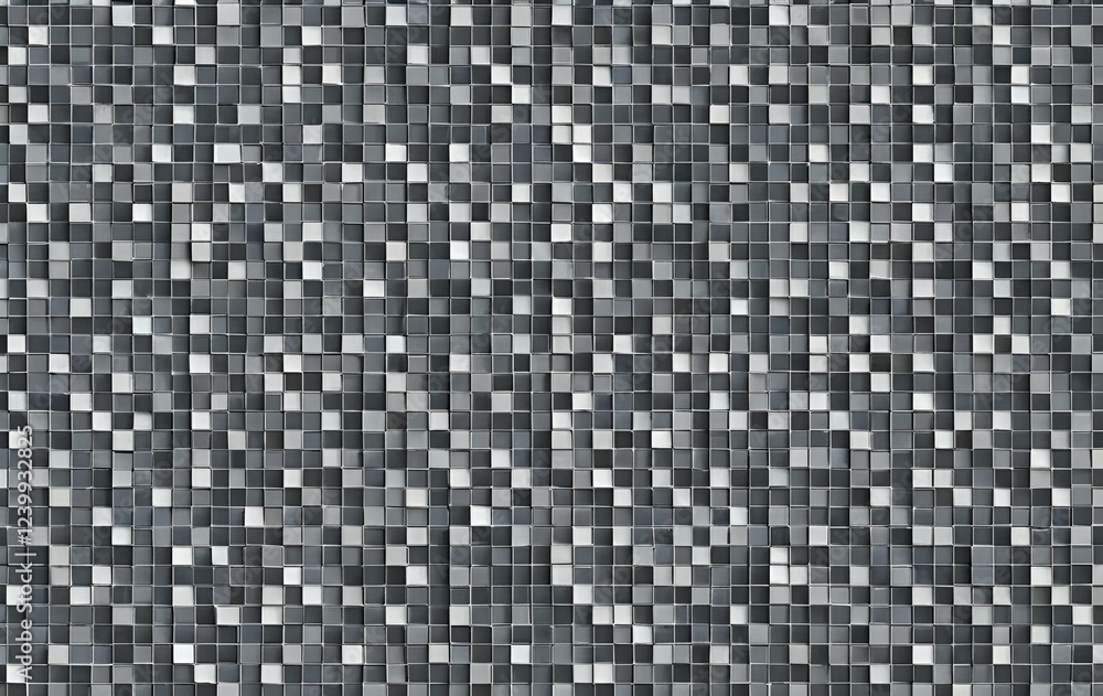 Fototapeta premium Gray square background image, tile, 3D light, texture banner