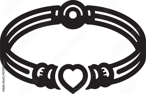 bracelet icon clip art silhouette logo design vector illustration