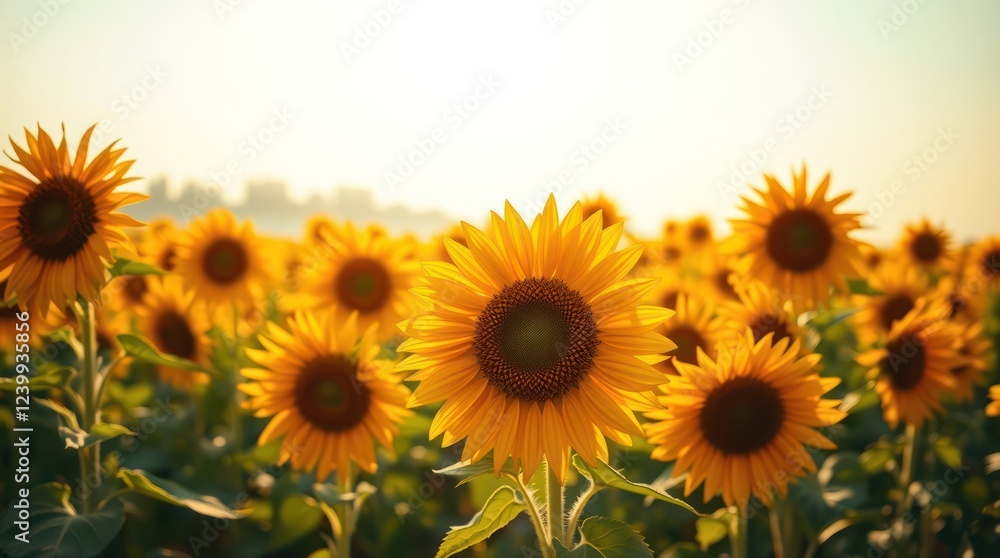 Obraz premium sunflower field with sky