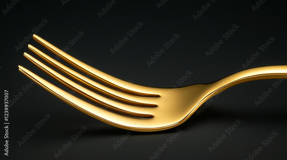 Close-up of an elegant gold-plated fork with a sleek, modern design, symbolizing luxury and sophistication. Blurred background with empty space for captions adds a minimalist aesthetic.
Close-up of an elegant gold-plated fork with a sleek, modern design, symbolizing luxury and sophistication. Blurred background with empty space for captions adds a minimalist aesthetic.