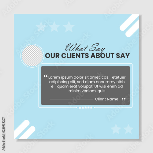 Modern client testimonial or creative client feedback template design, modern empty quote templates with Copy Space for Text, modern testimonial & client feedback template, digital testimonial.