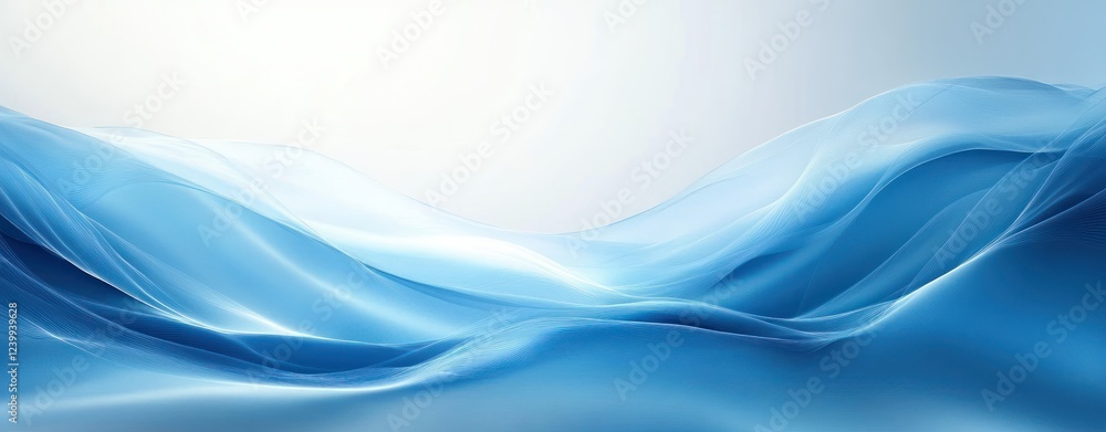 Obraz premium Abstract Background Watercolor Waves Soft Blue Gradient for Business Presentation
