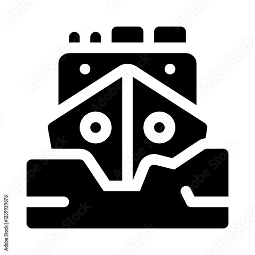 Icebreaker Ship glyph icon