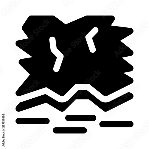 Ice floe glyph icon