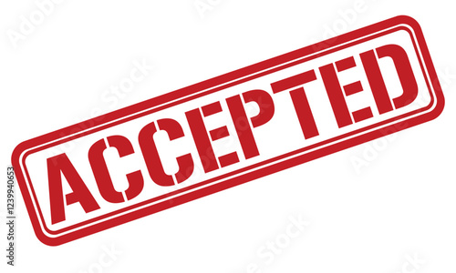 accepted red stamp text vector
