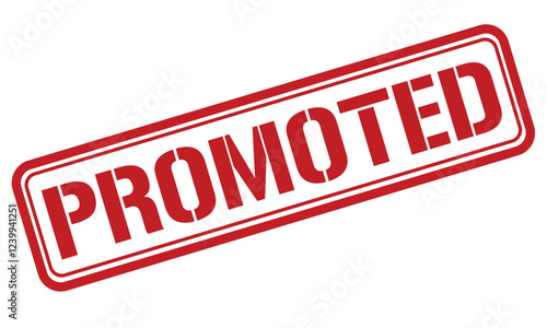 promoted red stamp text vector