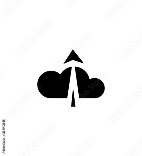 Cloud Computing Upload Arrow Data Transfer Speed Icon