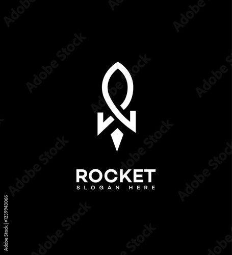 Space ship logo vector icon