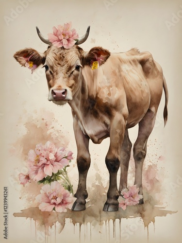 Gentle Bloom – A Calf Adorned in Soft Florals photo