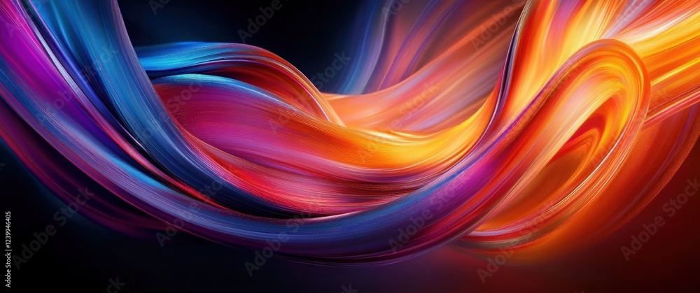 Colorful Swirling Ribbons Abstract Background Design Digital Art Colorful Swirling Ribbons Abstract Background Design Digital Art