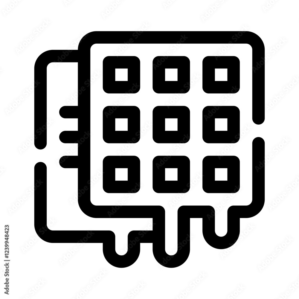 Waffle line icon Waffle line icon