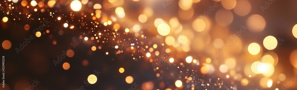 Christmas Background with Gold Bokeh Lights Abstract Design for New Year Celebration and Holiday Decoration Christmas Background with Gold Bokeh Lights Abstract Design for New Year Celebration and Holiday Decoration