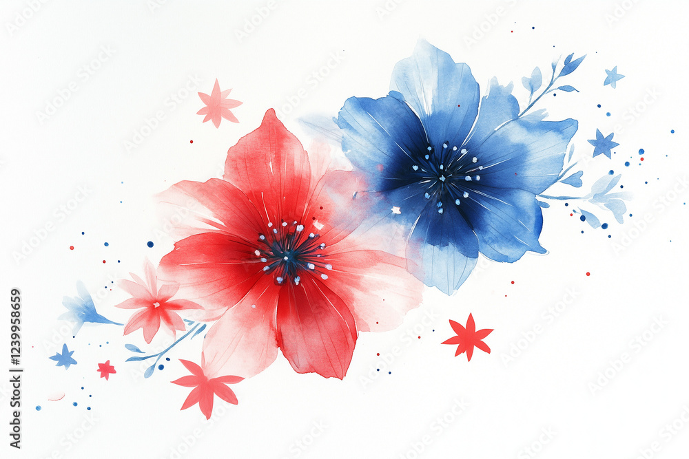 abstract floral background with flowers watercolor