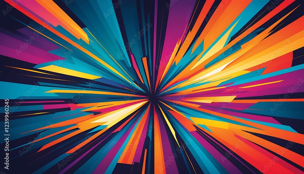 Fototapeta premium Abstract Colorful Radiating Lines Burst Design