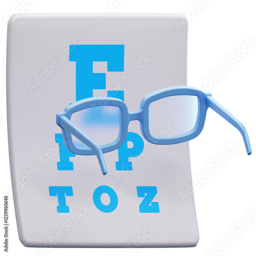 3D Eye Chart Test Illustration