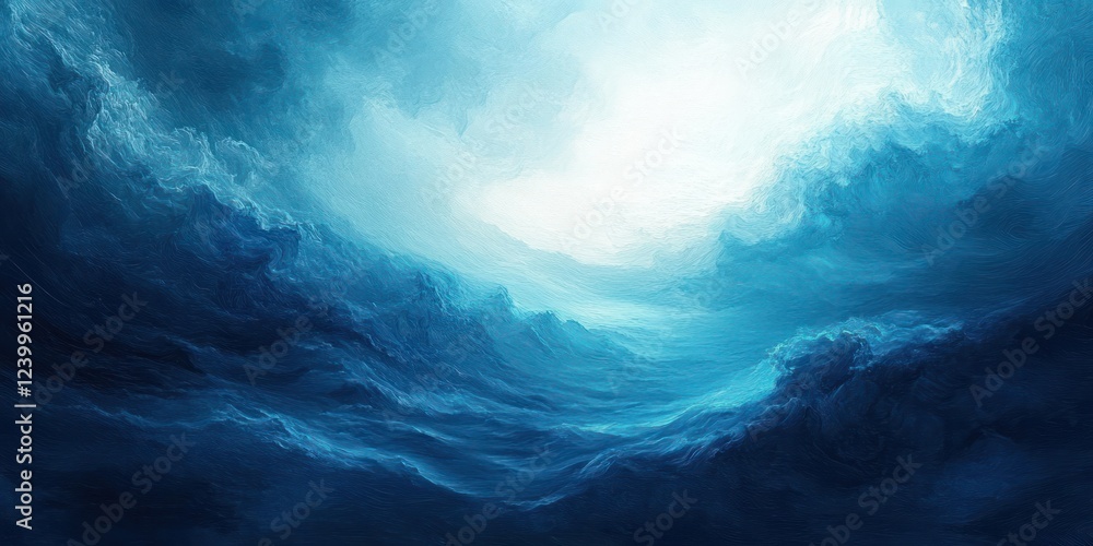 Fototapeta premium Fluid Blue Watercolor Abstract Background with Dreamy Texture and Soft Brush Strokes