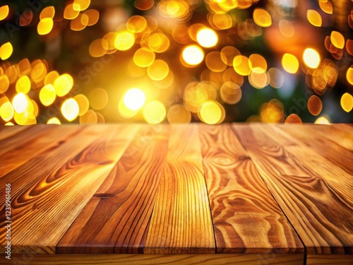 Blurred wooden texture creates a soft, midtone bokeh background; abstract wood grain photography. photo