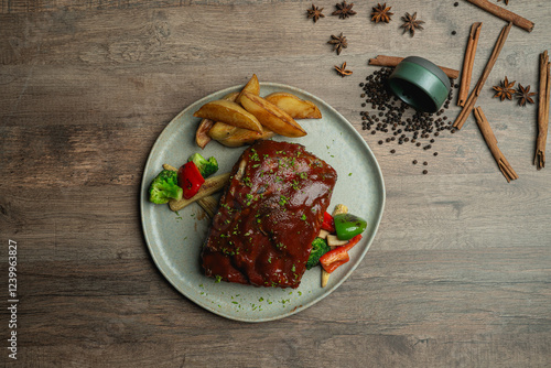 BBQ pork Ribs  Food style