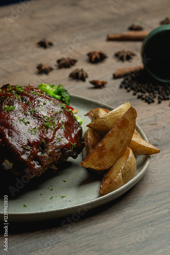 BBQ pork Ribs  Food style