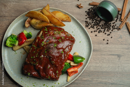 BBQ pork Ribs  Food style