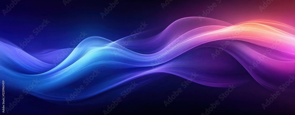 Fototapeta premium Abstract Blue Violet Wave Design Background for Business and Technology