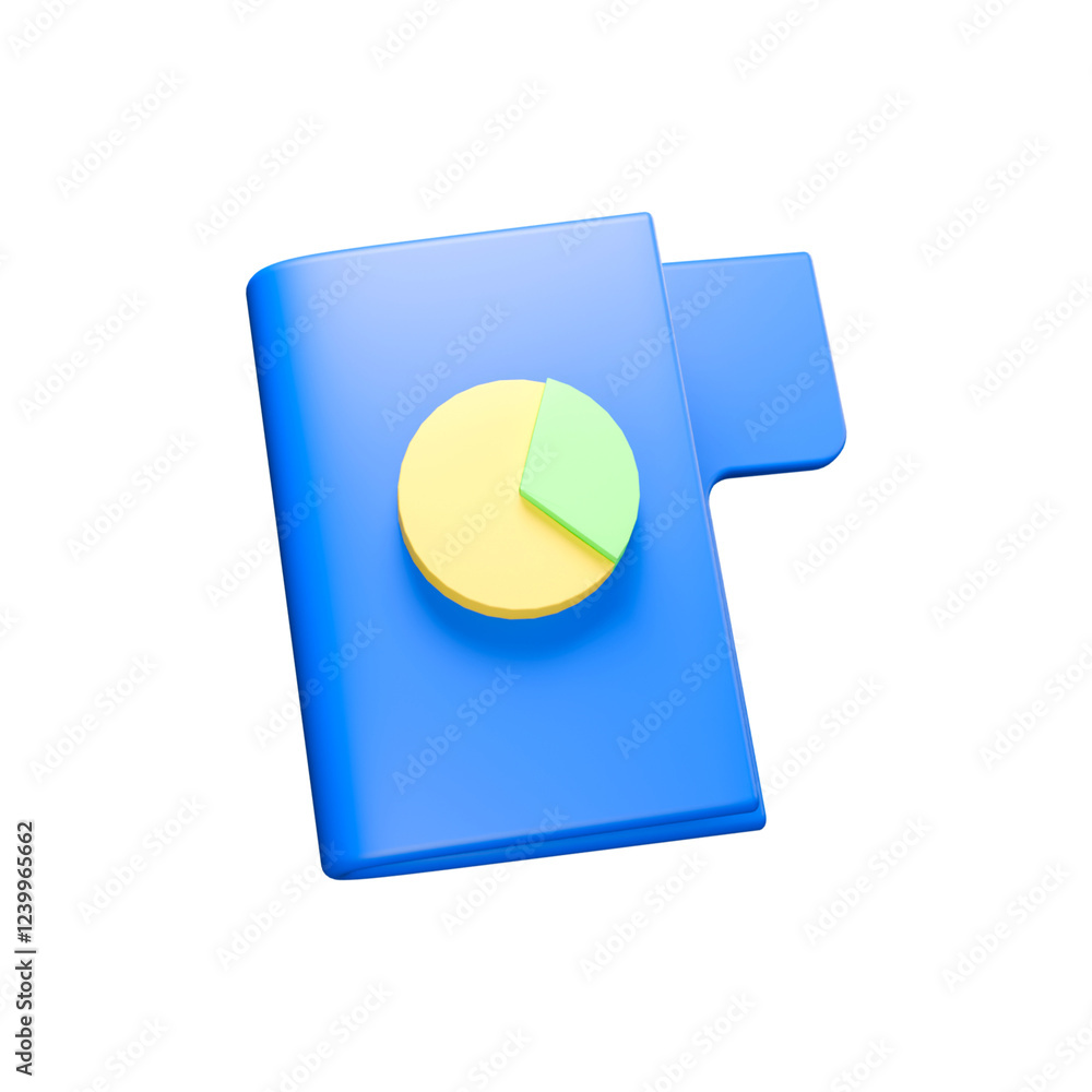 3D illustration of blue file folder on white background 3D illustration of blue file folder on white background