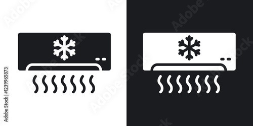 AC unit Icons vectors set for web designs in black colors