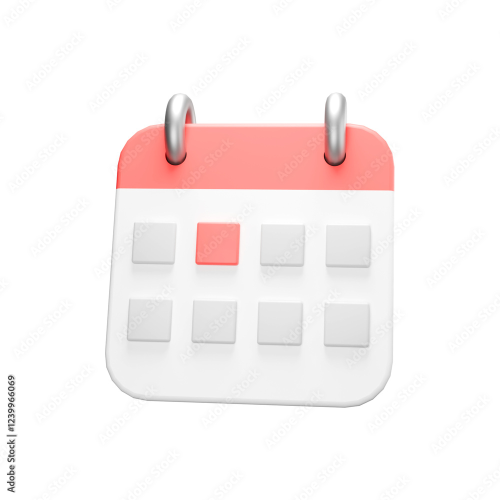 3D rendered illustration of pink calendar in the office 3D rendered illustration of pink calendar in the office