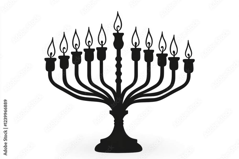 A digital illustration of a seven-branched menorah, representing the Jewish holiday of Hanukkah. The candles are depicted lit against the background. A digital illustration of a seven-branched menorah, representing the Jewish holiday of Hanukkah. The candles are depicted lit against the background.
