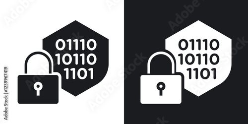 Encryption Icons vectors set for web designs in black colors