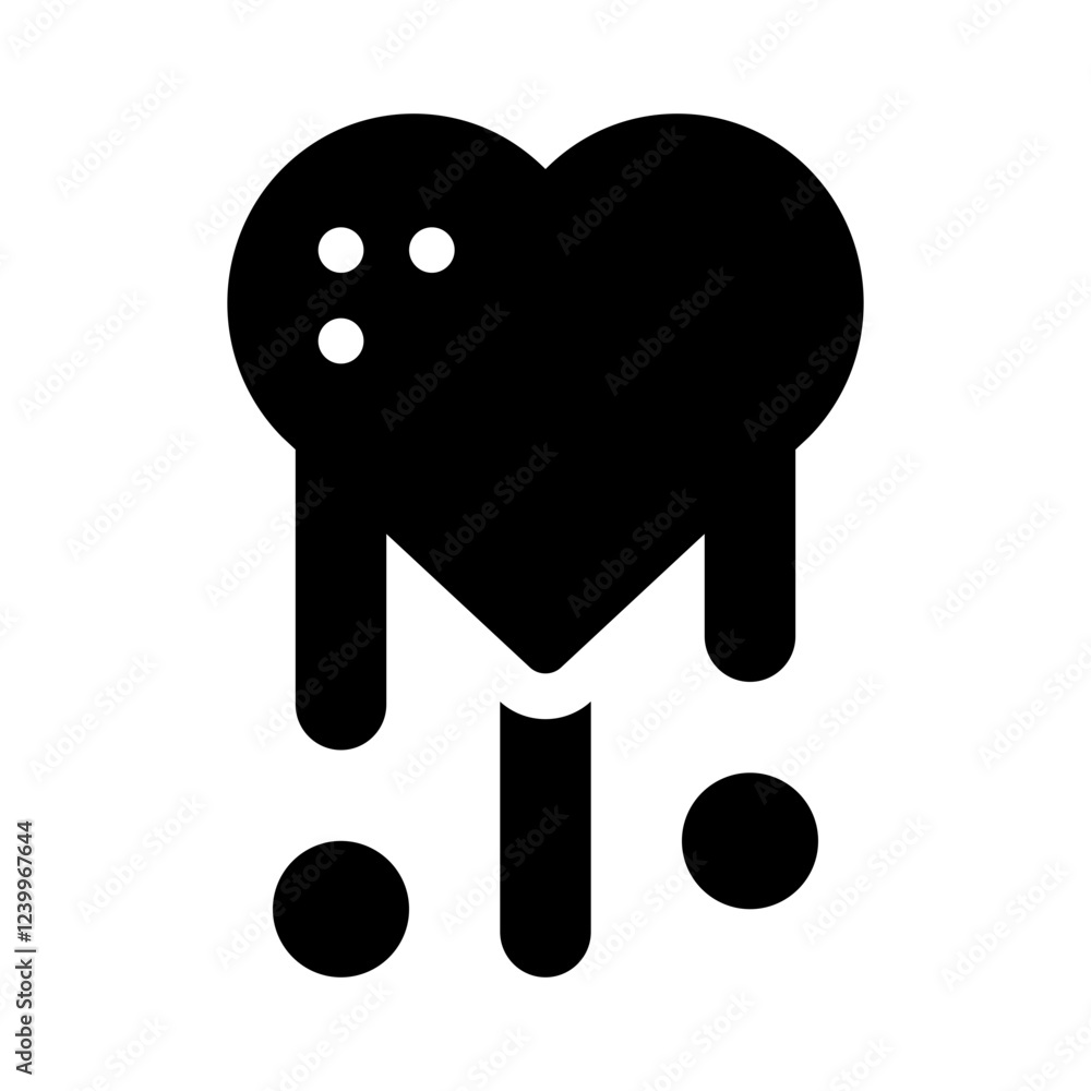 Candy heart glyph icon