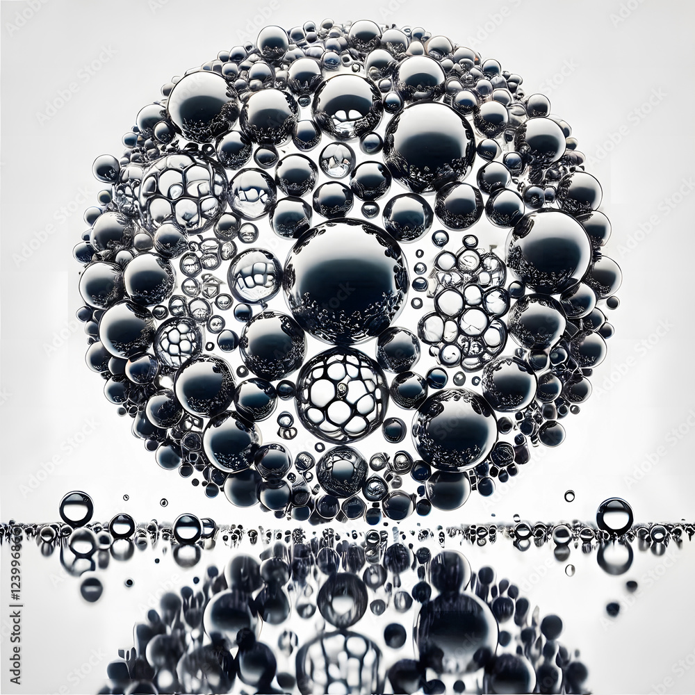 Obraz premium A mesmerizing sphere composed of countless smaller spheres, creating a captivating visual texture.