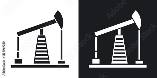 Oilfield Icons vectors set for web designs in black colors