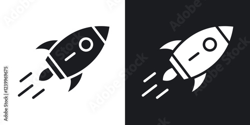 Rocket Icons vectors set for web designs in black colors