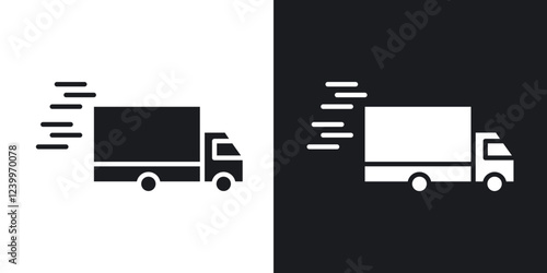 Shipping truck Icons vectors set for web designs in black colors