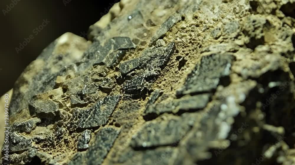 Intricate detail of natural mineral formation showcased in close-up study of geological textures and patterns Intricate detail of natural mineral formation showcased in close-up study of geological textures and patterns