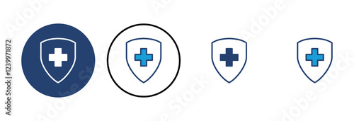 Health insurance icon vector. Insurance health document icon