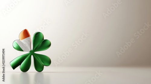 St Patricks Day Irish Clover Minimalist Design Irish Flag Green Clover Minimalist Background photo