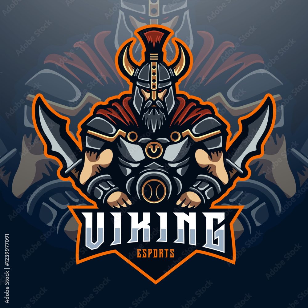 Fototapeta premium Viking Esports Mascot Logo