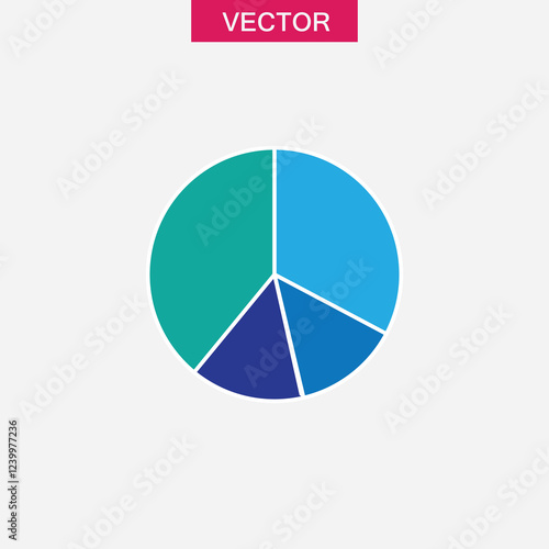 Circular chart, vector pie chart icon trendy style illustration for web and app..eps