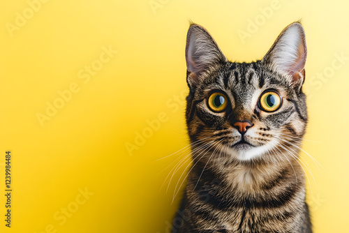 Wallpaper Mural Portrait Cat on yellow background Torontodigital.ca