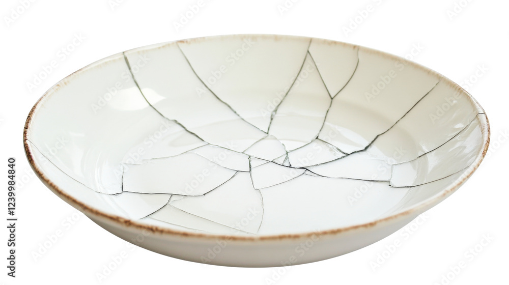 White broken ceramic plate isolated on transparent background White broken ceramic plate isolated on transparent background