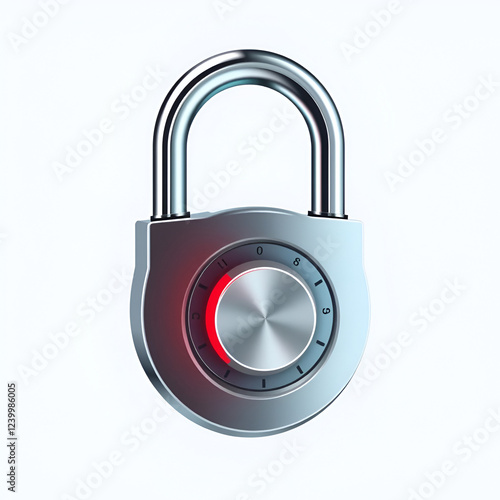 realistic closed padlock. Steel Mechanical Combination lock. Privacy padlock illustration. Enter the PIN code. Electronic lock icon. Reliable Protection padlock badge. Code combination symbol photo