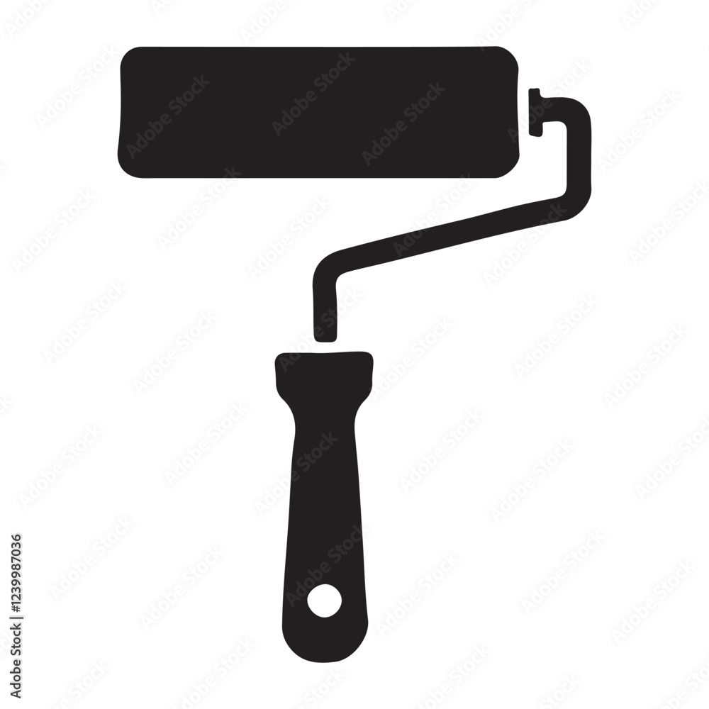 Paint Roller Icon Simple Black Shape for Home Repair Designs Paint Roller Icon Simple Black Shape for Home Repair Designs