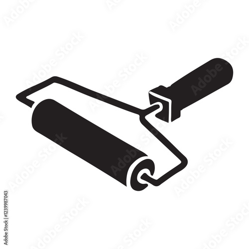 Detailed Paint Roller Vector Illustration Tool for Painting Services