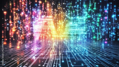 Wallpaper Mural Colorful digital background with glowing dots Torontodigital.ca