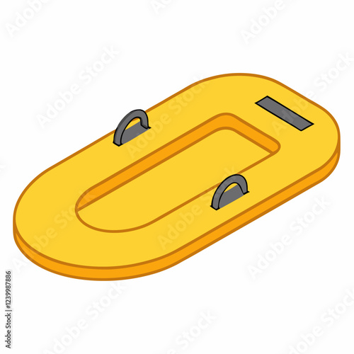 Empty inflatable boat floating  water for maritime rescue operations vector illustration (3)